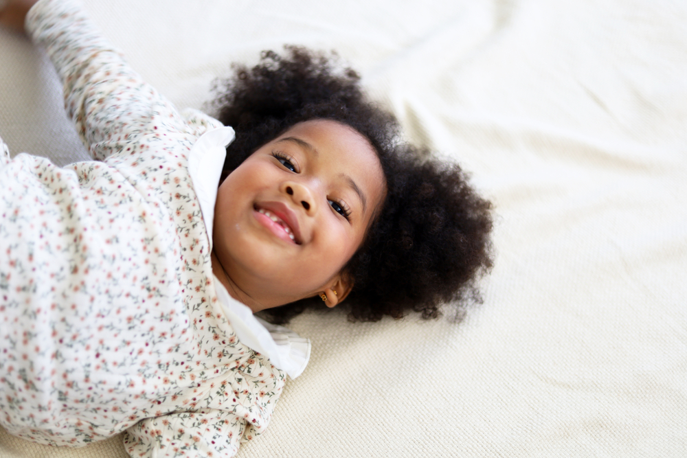 Young girl getting ready for bed