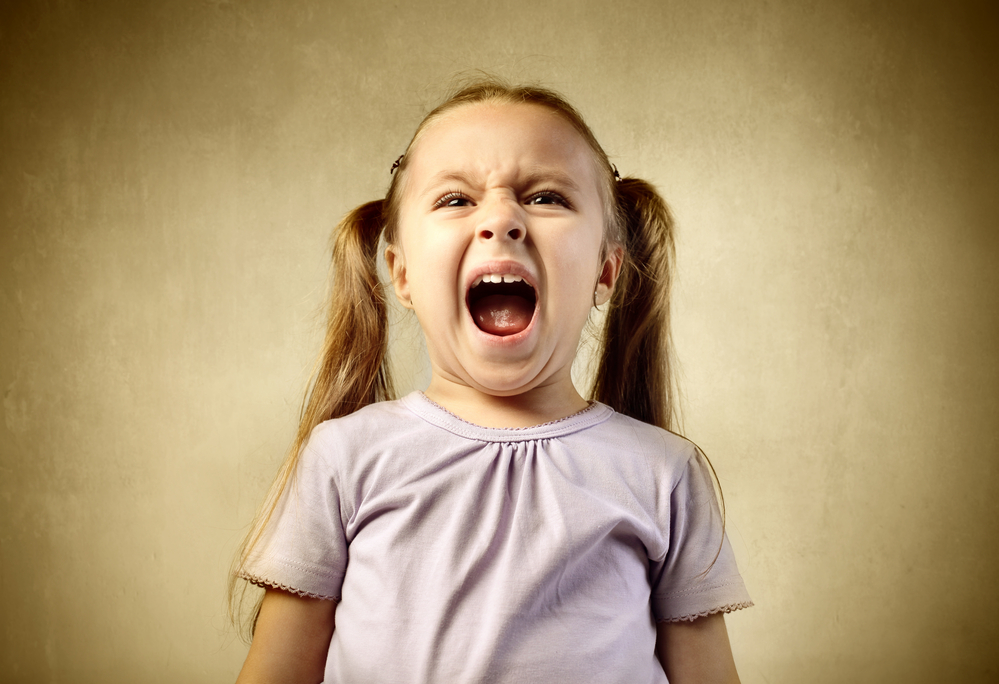 Young girl screaming because she hasn't learned calming strategies for kids