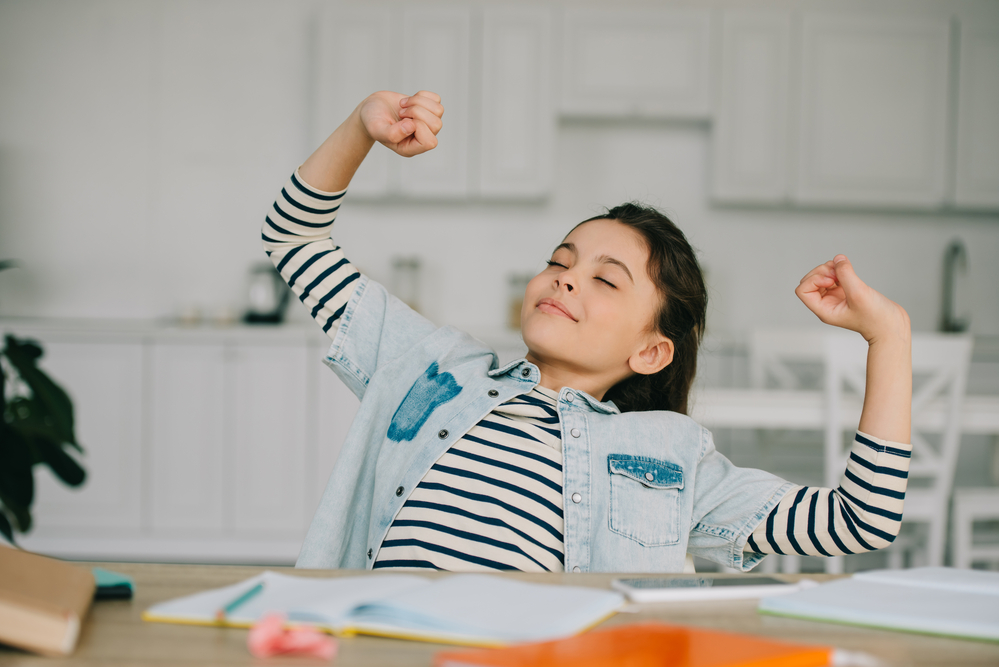 Young kid enjoying his brain breaks