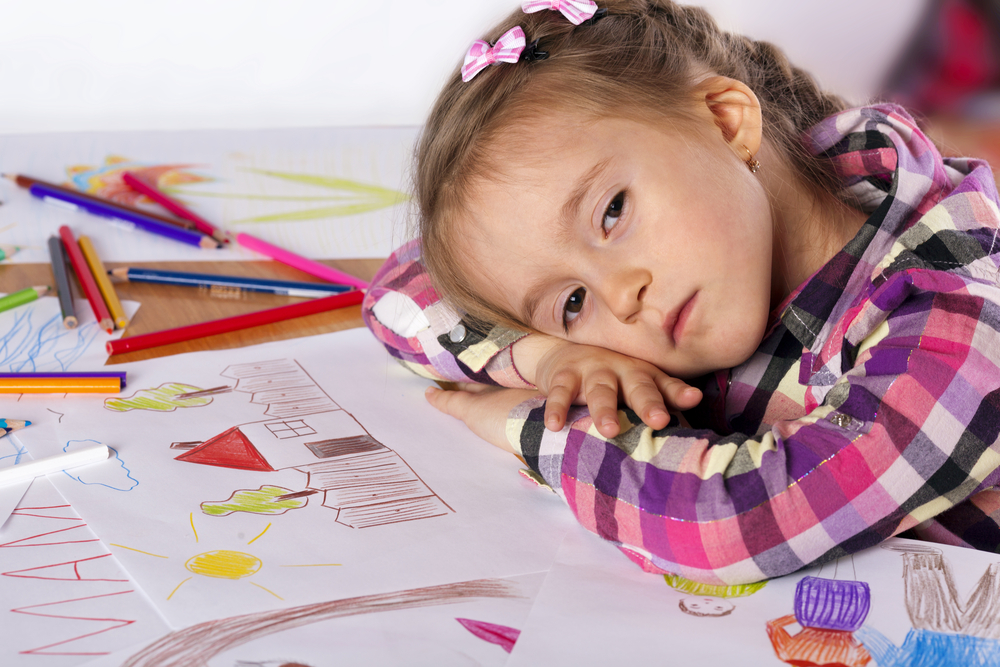 Young girl taking her brain breaks