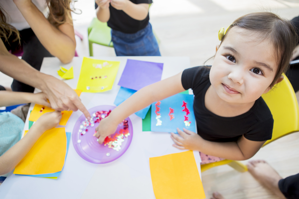 Young girl crafting