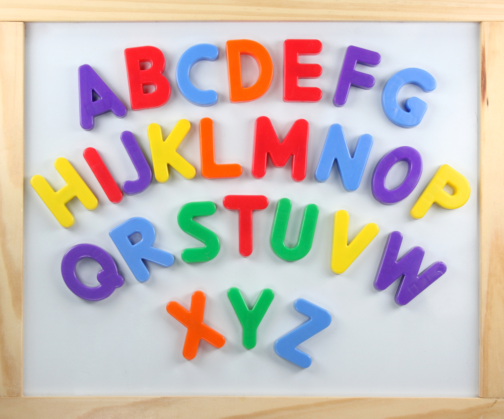 magnetic letters to learn the alphabet