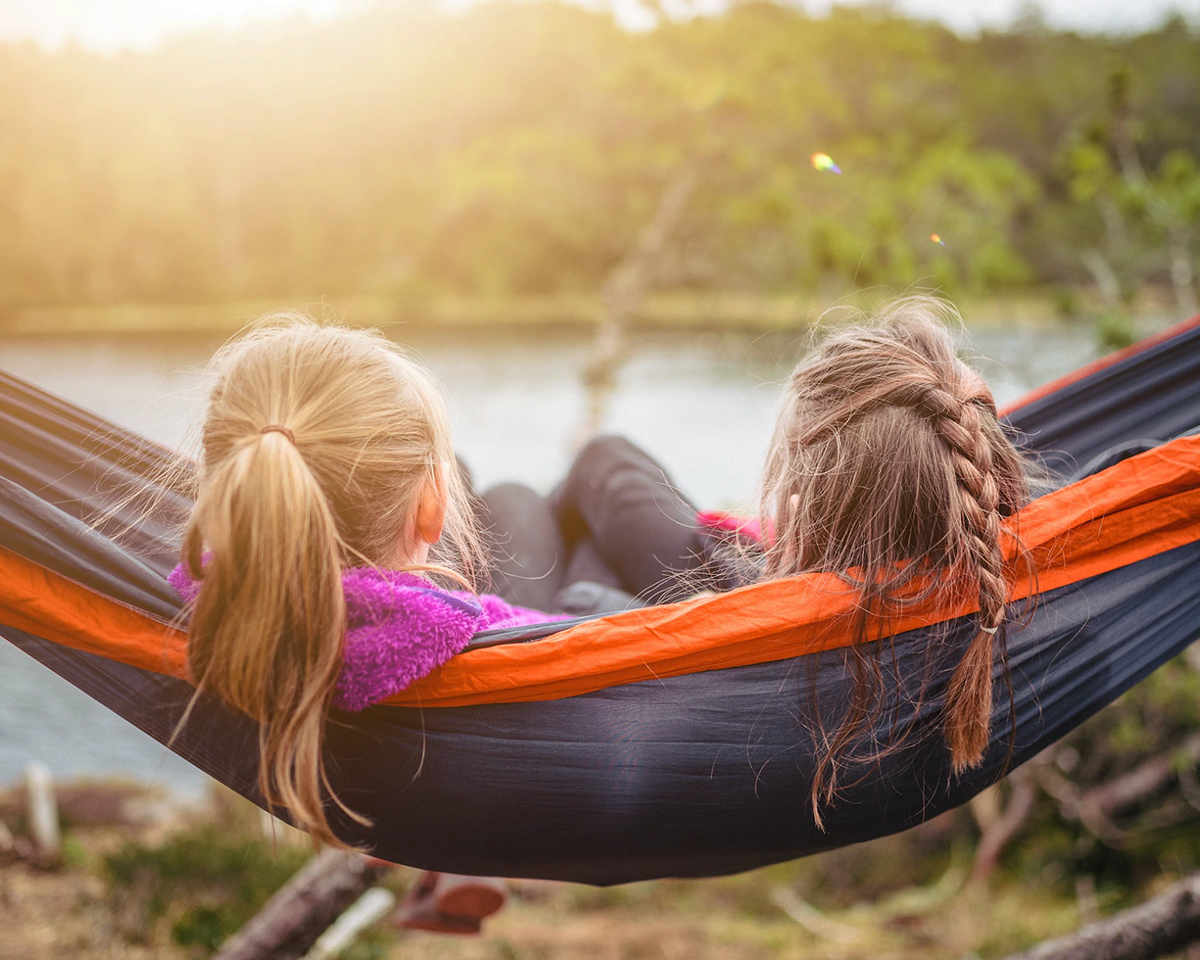 friendship kids in a hammock