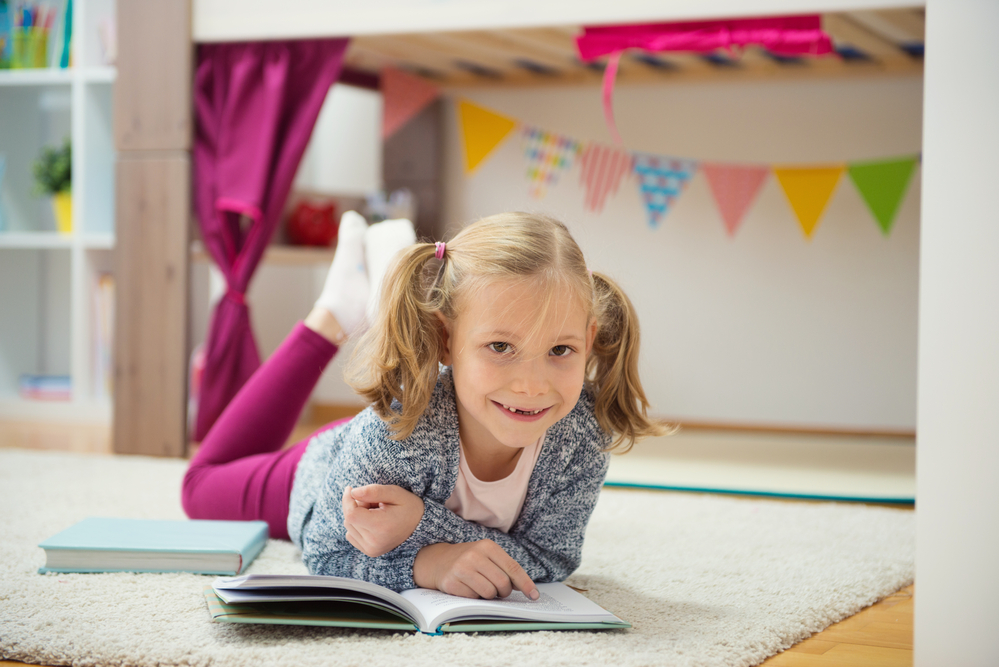 Young girl learning high-frequency words