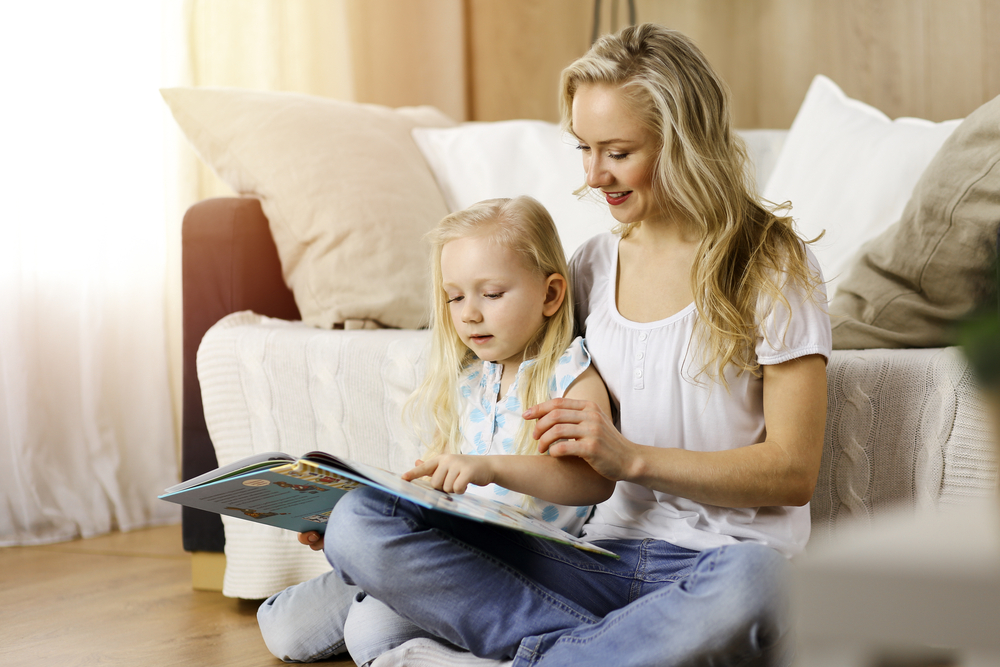 Mom reading with her child