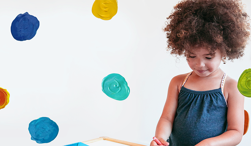 Young girl painting