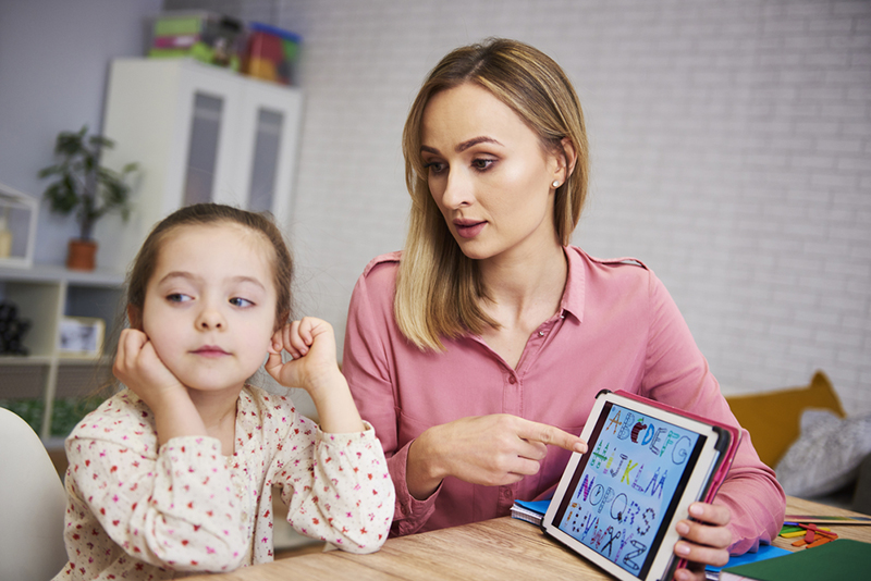 Kid bored from learning rhyming words for kids
