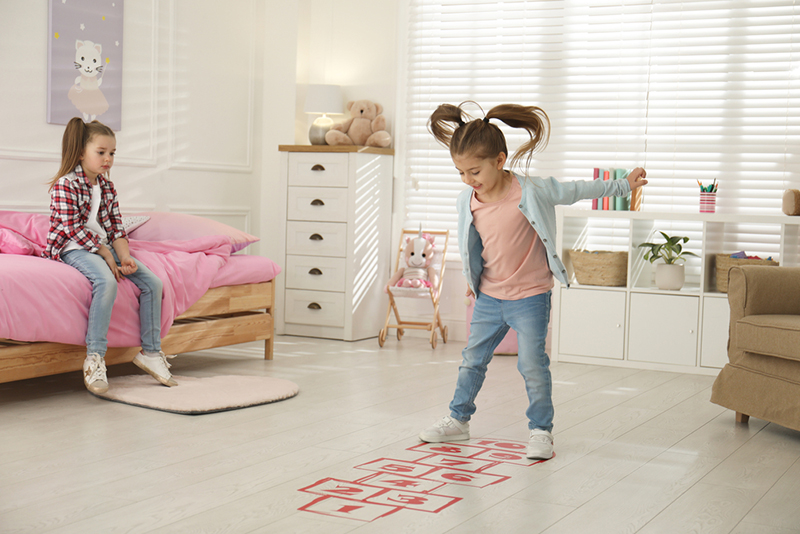 Hopscotch for indoor toddler activities
